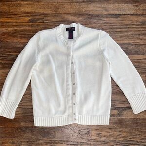 Ralph Lauren 100% Cotton Snap Button Up Cardigan Sweater Women’s Medium Cream